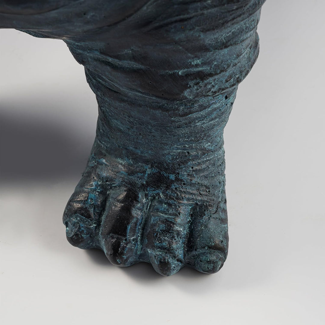 Wasserspeier Figur Flusspferd Hippo aus Kunststein - (L x B x H): ca. 300 x 125 x 200 mm - Schlaucha