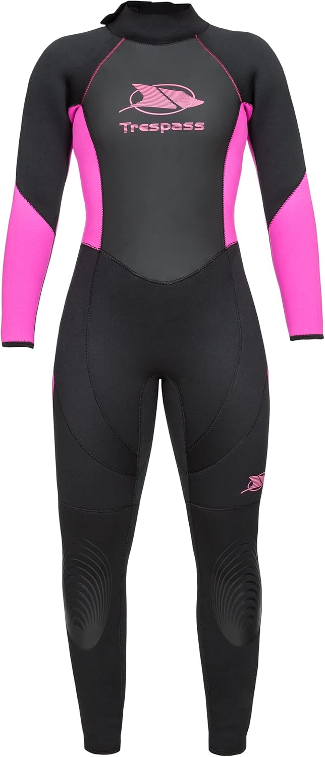 Trespass Aquaria Damen Neoprenanzug mit Reissverschluss hinten, Schwarz M Schwarz (Black), M Schwarz