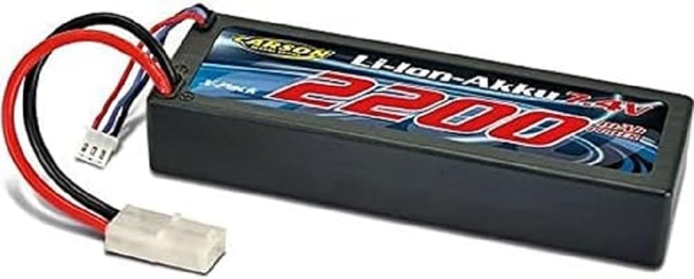 Carson 500608152 7,4V/2200mAh LiION Race HC TAM-Batterie Ersatz, Akku für ferngesteuerte Autos, RC-A