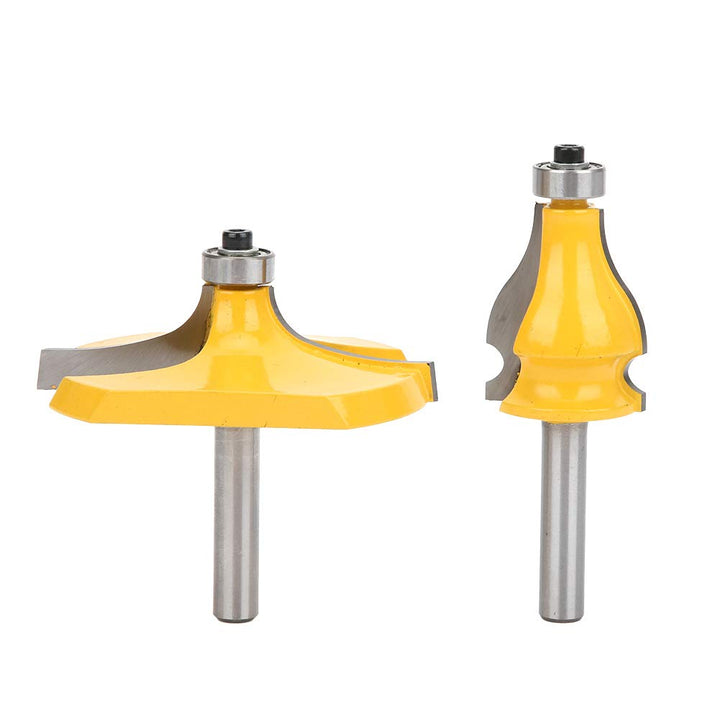 2 Stück Fräser, 8 mm Schaft Handlauf & Tischkante Fräser Set Holzbearbeitungsfräser mit Lager
