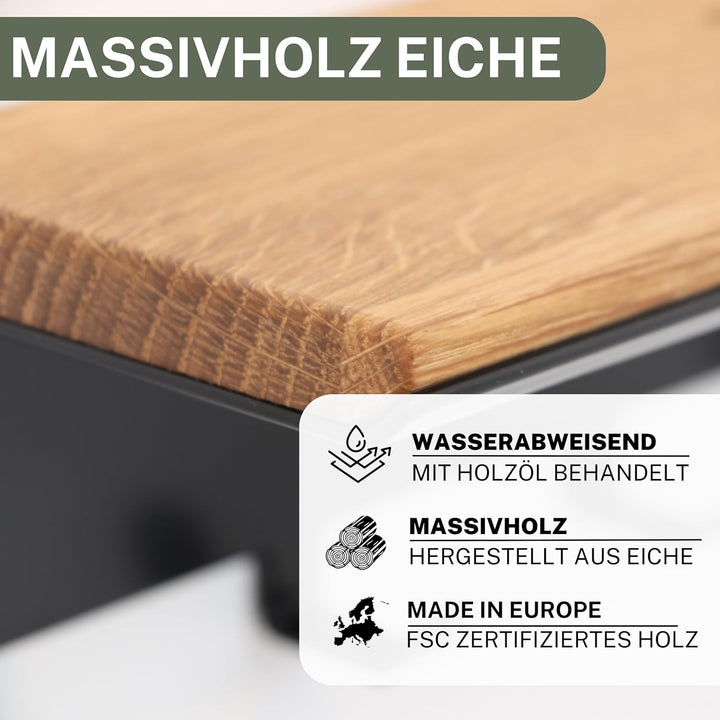 Astrein® | Schlüsselbrett mit 6 Haken | Schlüsselboard aus Holz | Eiche | Wandorganizer | Schlüsselk