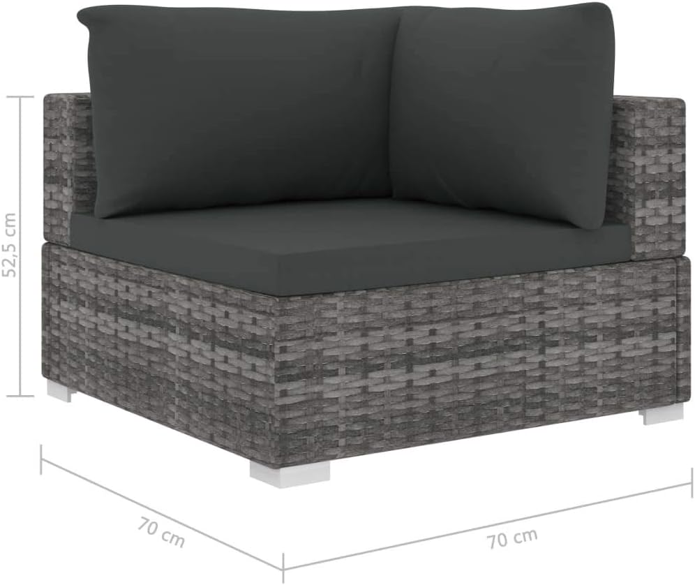 Festnight 5-TLG. Garten Lounge Set mit Auflagen Gartensofa Set Gartenmöbel-Set mit Sofa, Hocker und