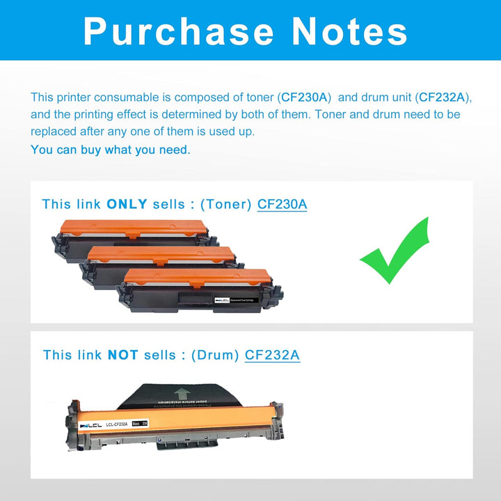 LCL Kompatibel Toner 30A CF230A (3Schwarz) Ersatz für HP Laserjet Pro M203dn 203dw MFP M227fdw 227sd