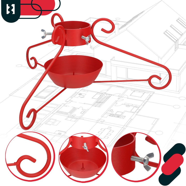 KOTARBAU® Weihnachtsbaumständer mit Wassertank Rot dekorative Christbaumständer Tannenbaumständer mi