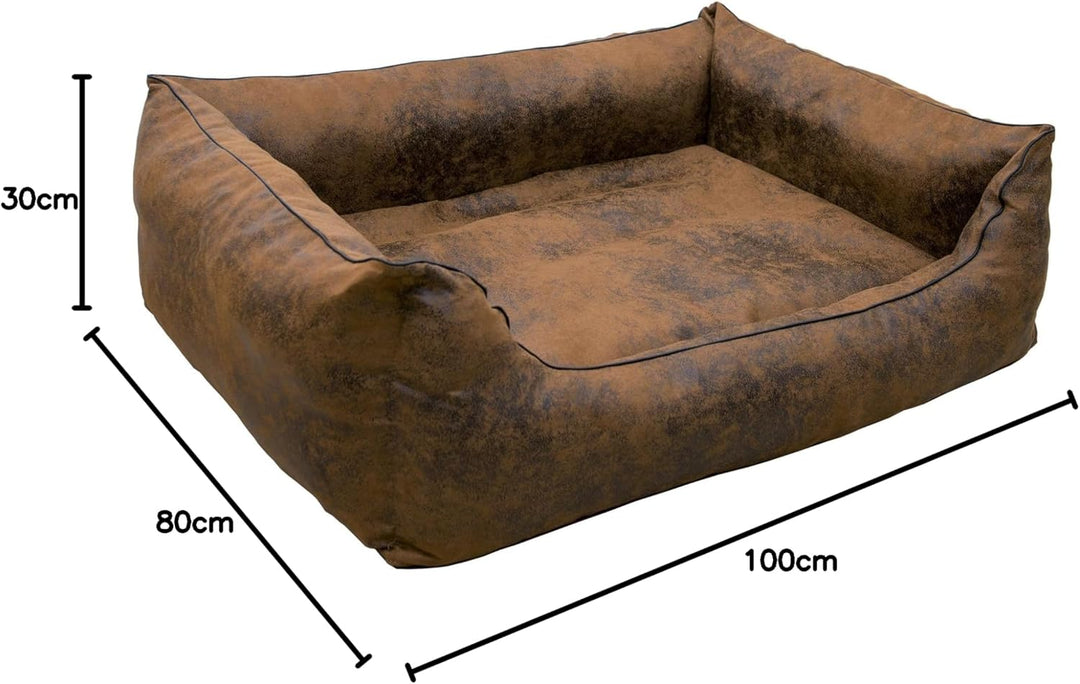 CopcoPet – orthopädisches Hundebett Emma in Wildlederoptik – Hundekörbchen mit abnehmbarem, waschbar