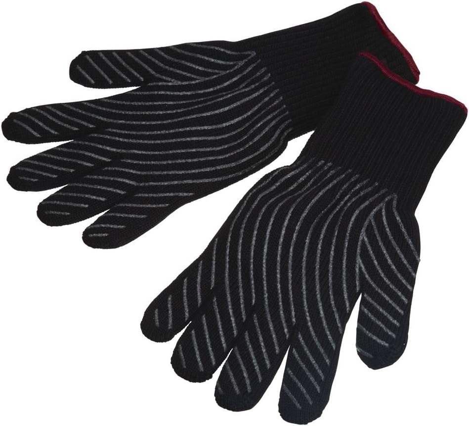 KitchenCraft Professionelle Ofenhandschuhe mit Hitzeschutz, Silikon, Schwarz, aus schwer entflammbar