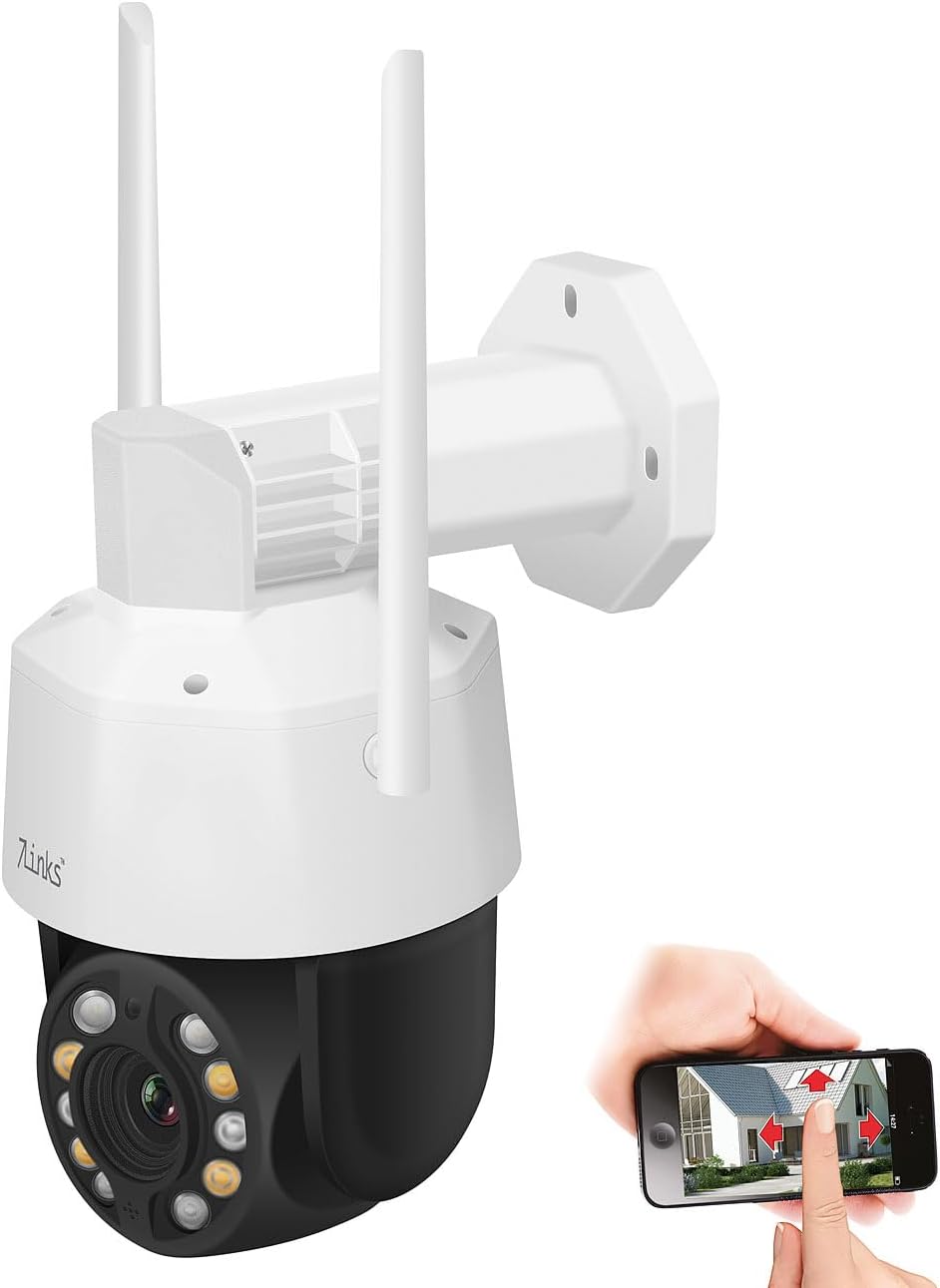 7links Kameras: PTZ-Überwachungskamera mit 2K+, Laser-LEDs, 20x-Zoom, WLAN, App, 360° (PTZ Kamera, W