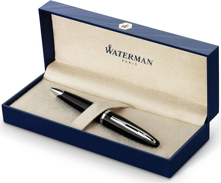 Waterman Carène Black Sea Kugelschreiber | hochglänzend Schwarz mit Palladiumzierteilen | mittlere S