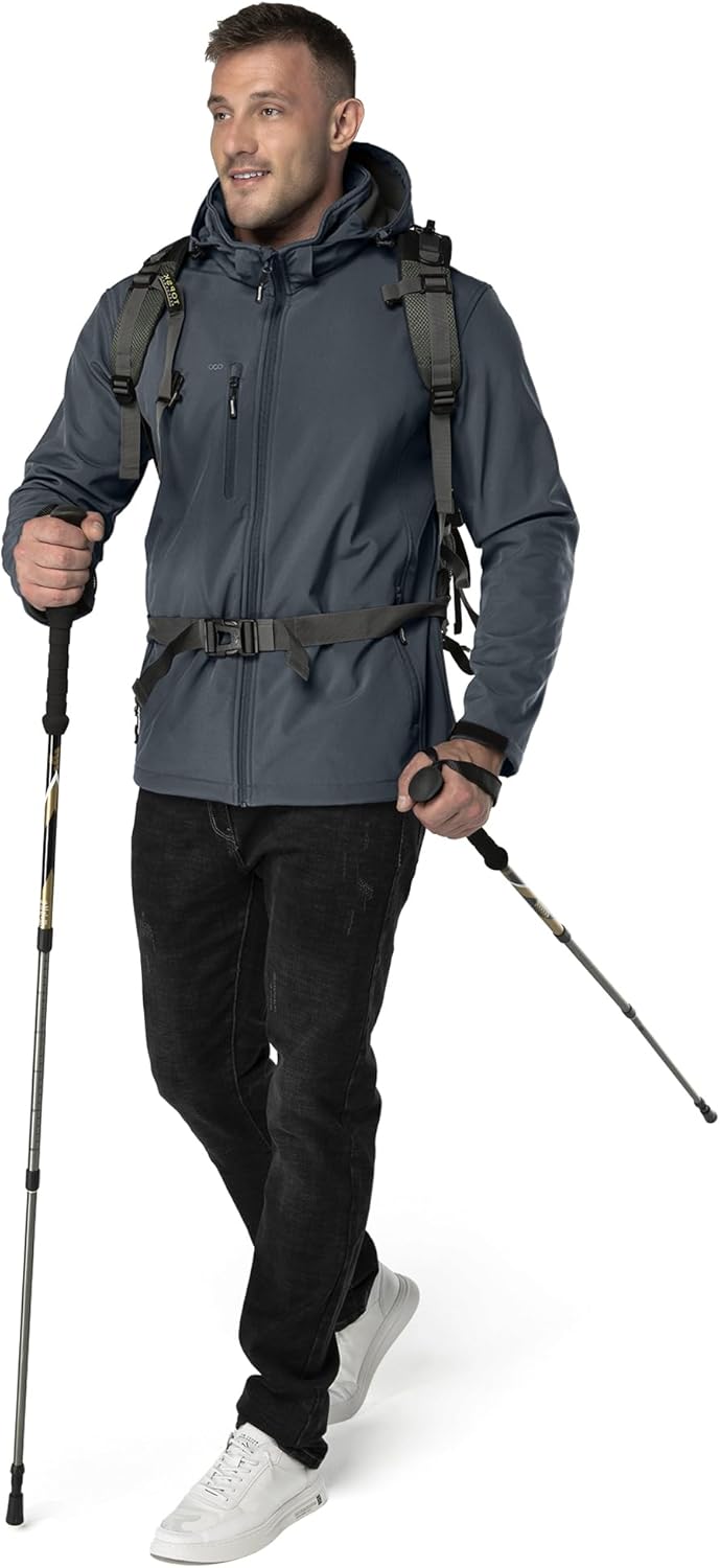 33,000ft Softshelljacke für Herren Wasserdicht Winterjacke Winddicht Warme Fleece Gefüttert Windbrea