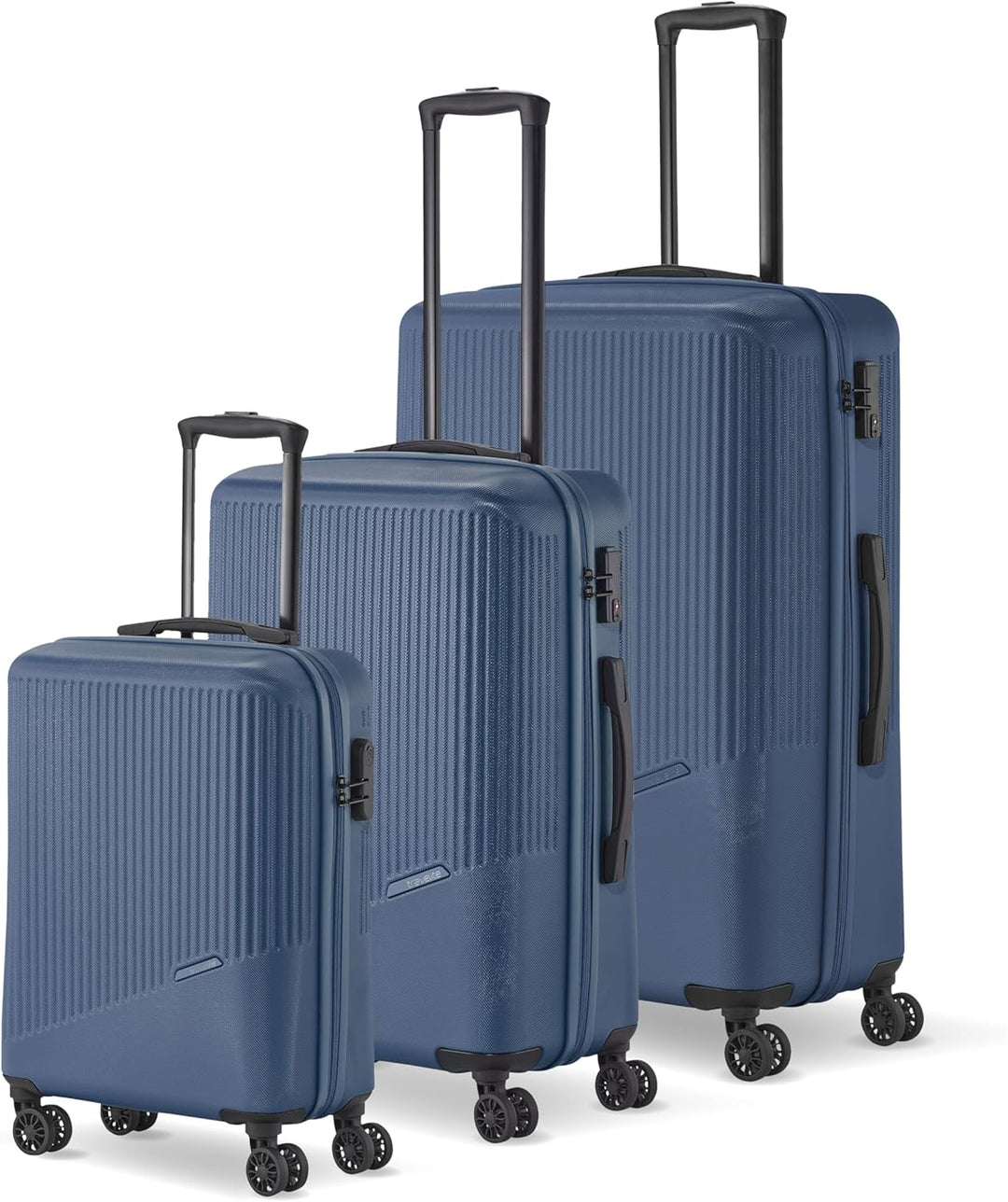 travelite 4-Rad Koffer Set 3 teilig Grössen L/M/S, Gepäck Serie BALI: ABS Hartschalen Trolleys mit T