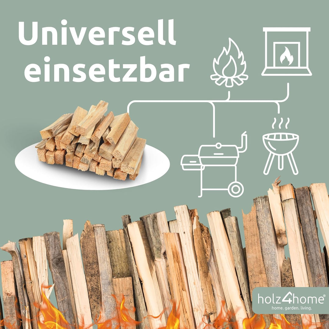 holz4home® Anfeuerholz Getrocknet 30kg (10 x 3kg) I Nadelholz Anzündholz Ofenfertig Trockenes Anmach