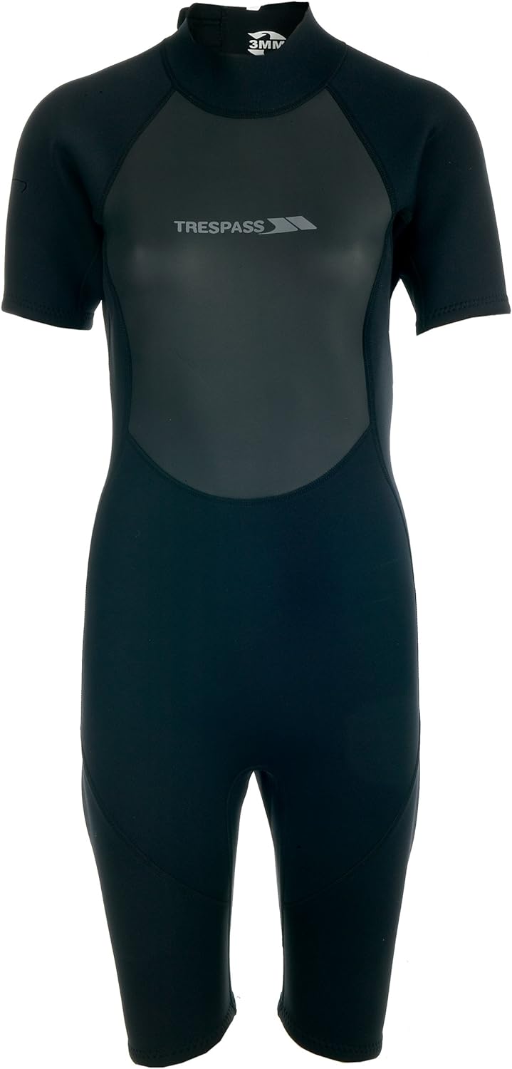 Trespass Damen Scuba Dive Short Neoprenanzug mit Reissverschluss XS Schwarz, XS Schwarz
