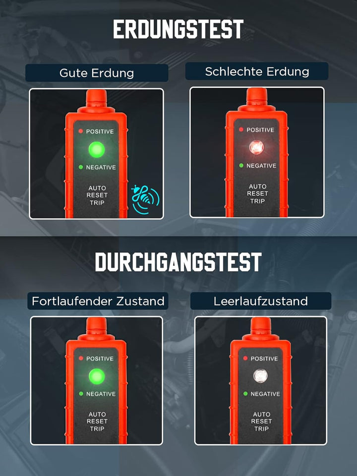 KAISAL Stromprüfer 6-24V DC Power Circuit Probe Auto Tester Polaritätstester prüflampe kfz mit 13 ft