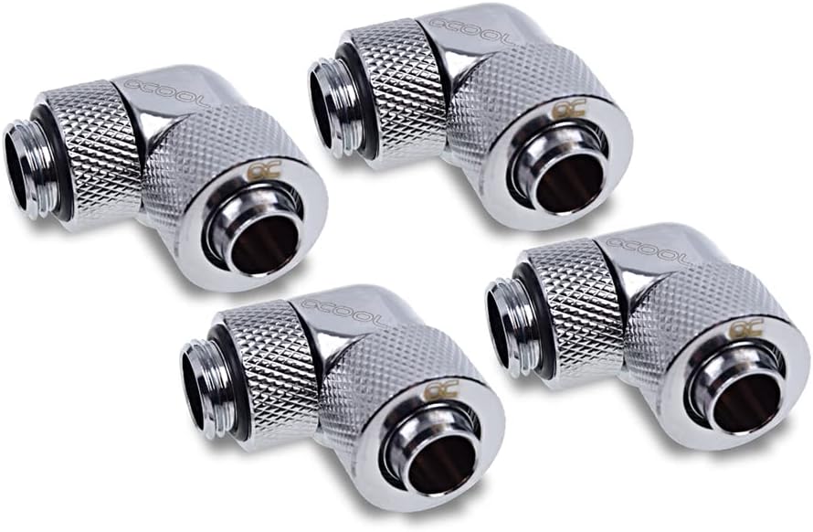 Alphacool 17312 Eiszapfen 13/10mm Anschraubtülle 90° drehbar G1/4-4pcs Set Chrome Anschlüsse