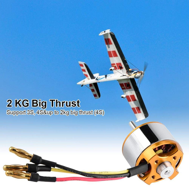 Dilwe RC-Motor, Motor-2814 1000 / 1400KV 2kg Schub 3-4S Motor für Starrflügel-RC-Flugzeug(1000 kV),
