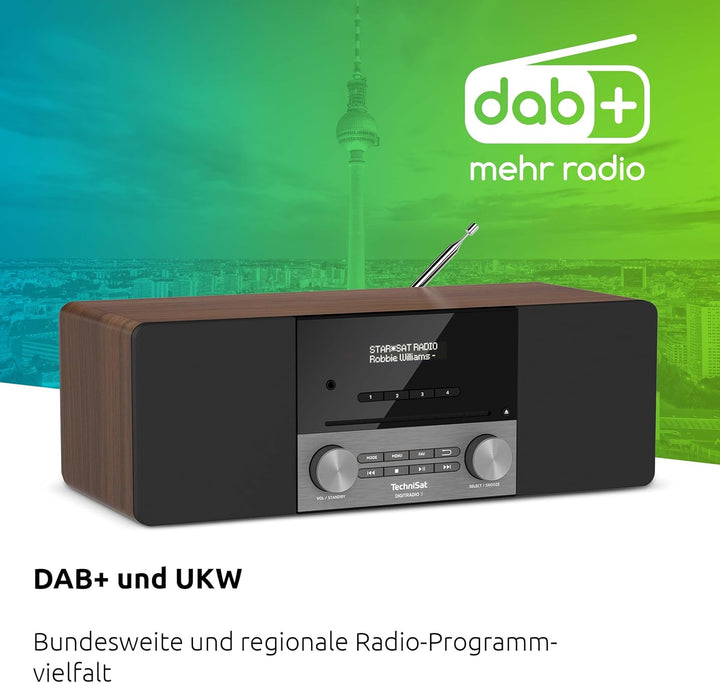 TechniSat DIGITRADIO 3 - Stereo DAB Radio Kompaktanlage (DAB+, UKW, CD-Player, Bluetooth, USB, Kopfh