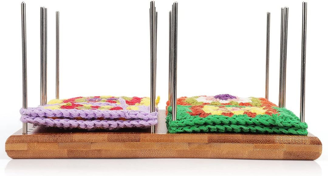 Coopay Sperrbrett für Granny Square, Bambus Blockierbretter und 20 Edelstahl Stabstiften, Tolles Too