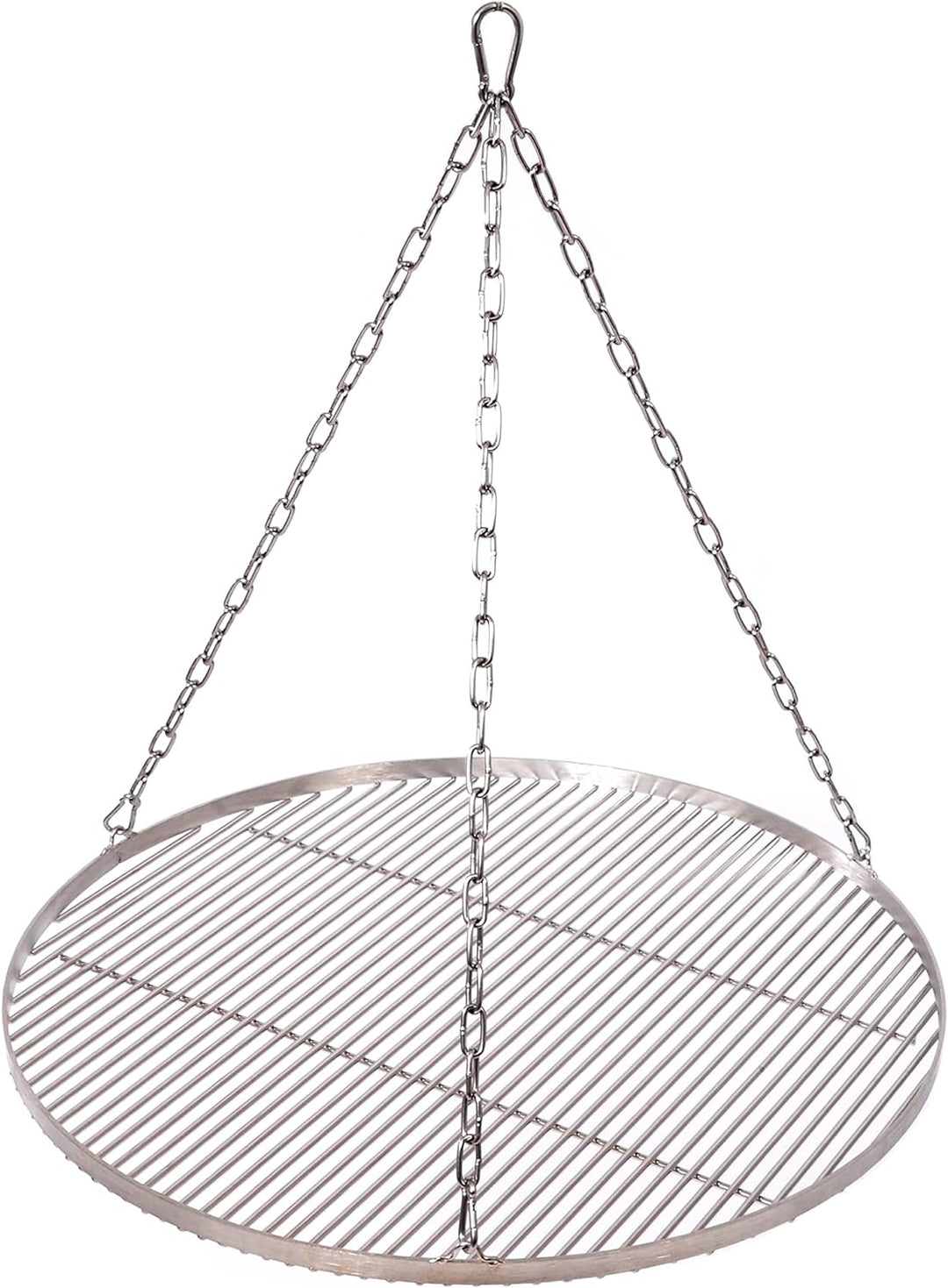 Grillrost Ø 70 cm mit Kette Edelstahl 6 mm Grillstabdicke/Stababstand 10 mm für Schwenkgrill BBQ Dre