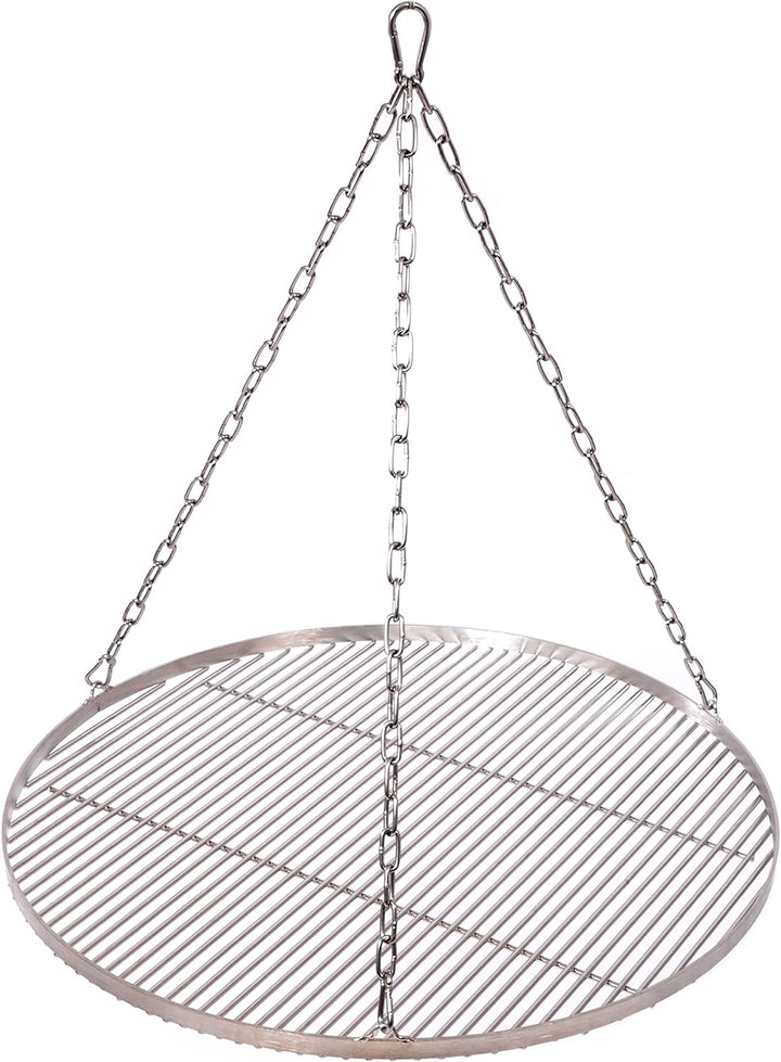 Grillrost Ø 70 cm mit Kette Edelstahl 6 mm Grillstabdicke/Stababstand 10 mm für Schwenkgrill BBQ Dre