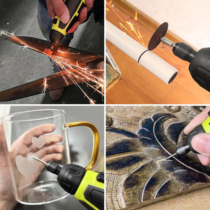 12V Akku-Rotationswerkzeug-Set Multifunktionswerkzeuge, 7 Geschwindigkeiten, 28000U/min, 80+ Zubehör