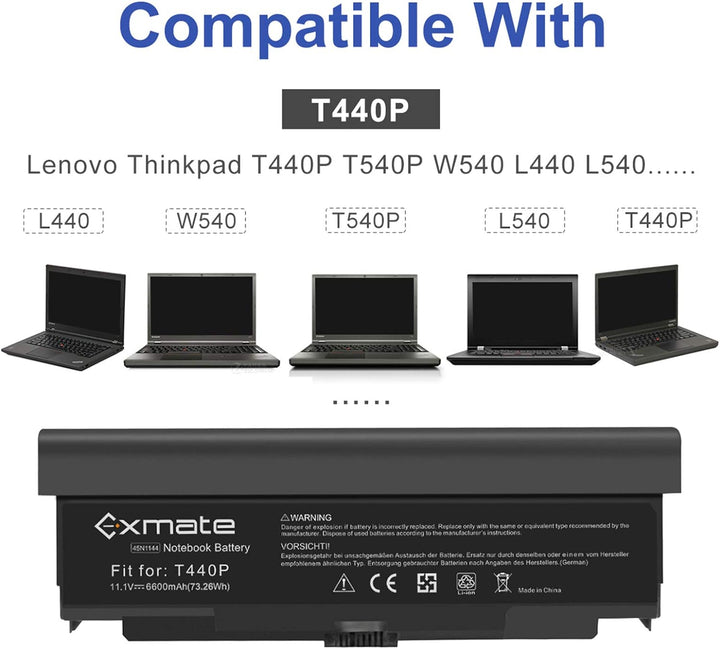 6600mAh 9 Zelle Laptop-Akku 45N1144 45N1149 45N1151 45N1153 0C52863 0C52864 für Lenovo ThinkPad T440