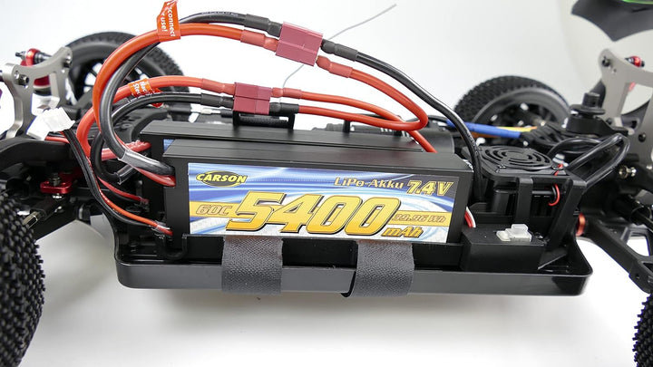Carson 500608234-7,4V/5400mAh 60C LiPO Race Akku T-Pl. HC, wiederaufladbar, Anschlusskabel mit T-Plu