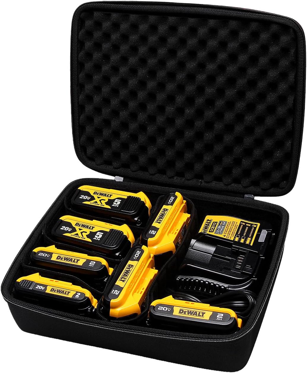 XANAD Tasche Ersatzakku Batteriekoffer für DeWalt Werkzeugakkus und Ladegerät Halter 12V M18 18V 2.0