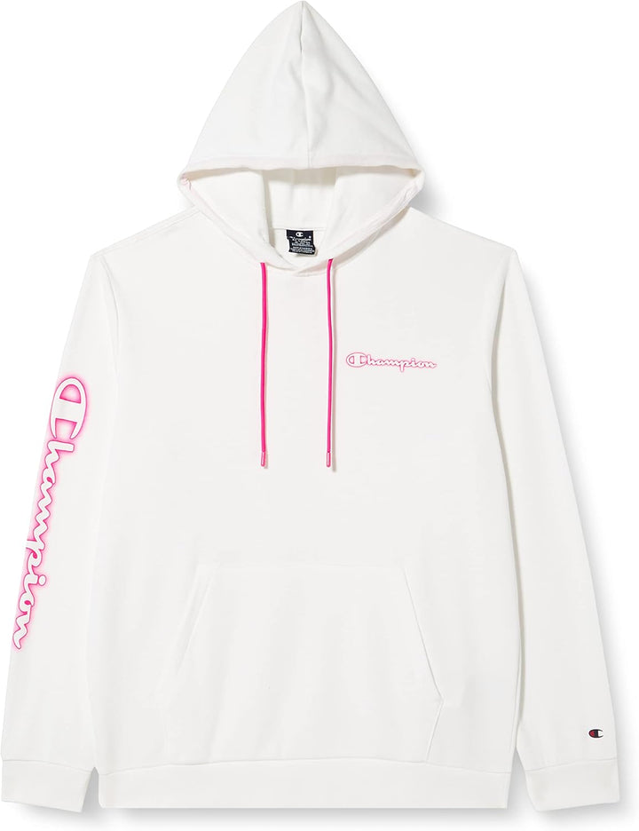 Champion Herren Legacy Neon Spray Powerblend Terry Contrast Logo Kapuzenpullover S Weiss, S Weiß