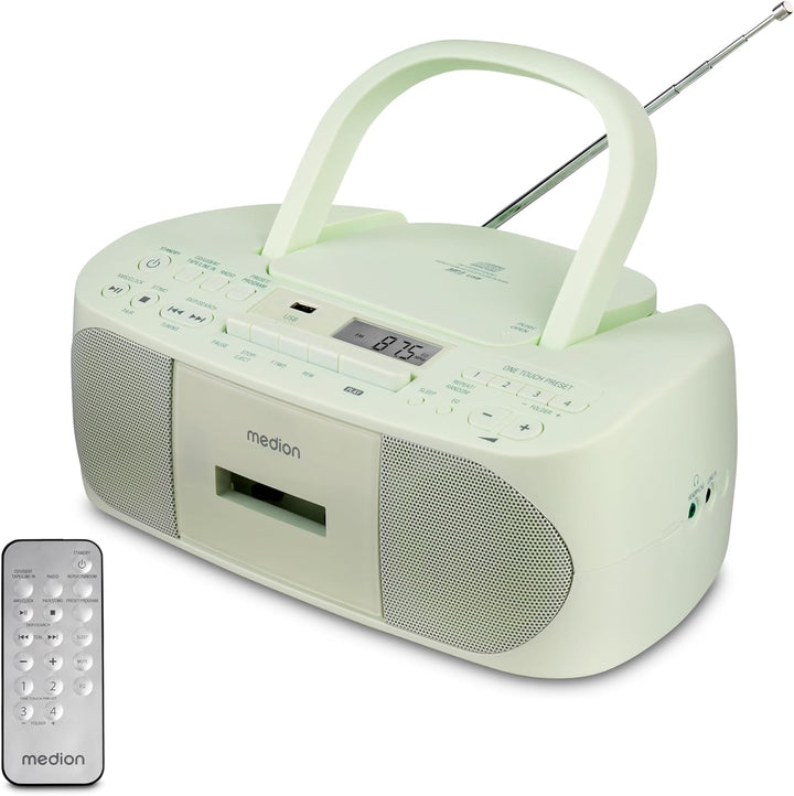 MEDION E65010 Stereoradio (CD-Player, Kassette, USB Anschluss, AUX Audioeingang, MP3-Widergabe. UKW