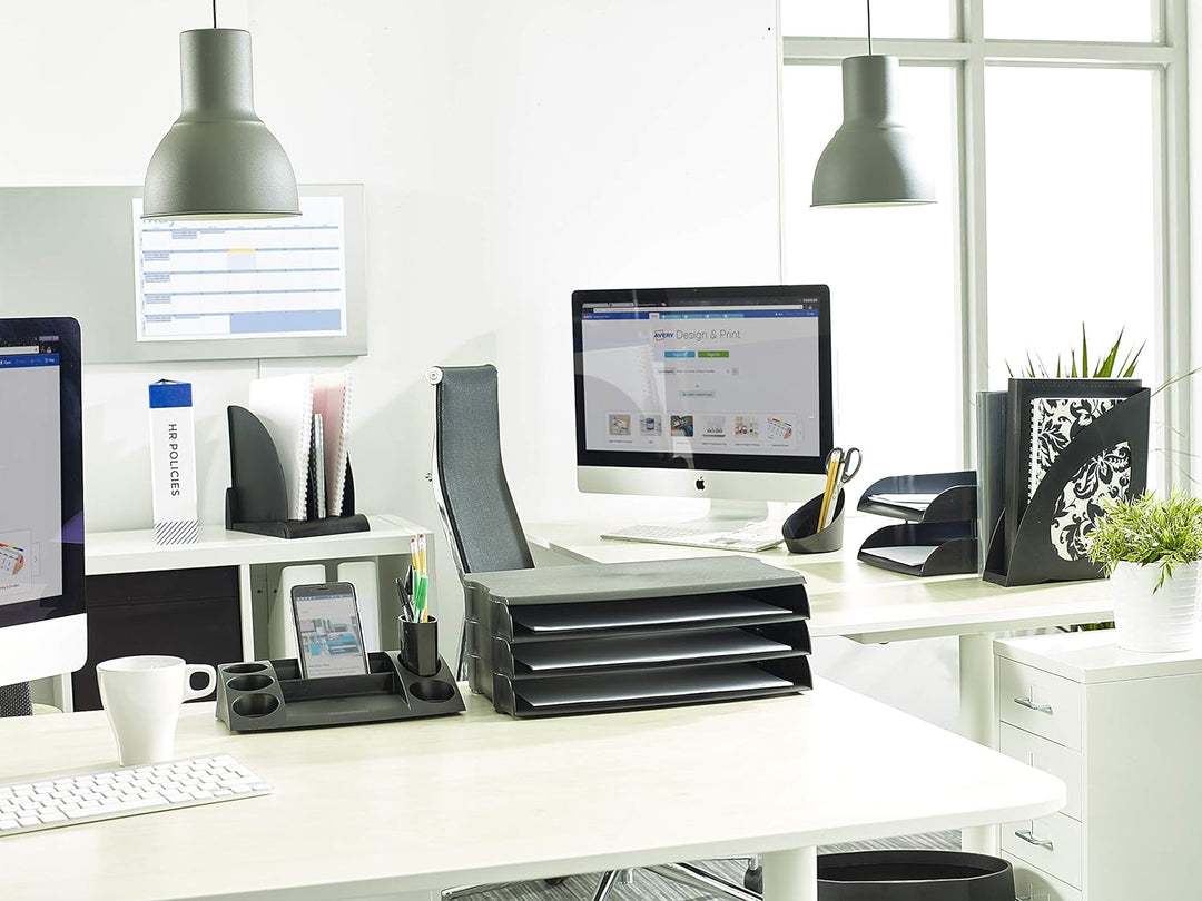 Avery DR800BLK DTR Briefablage (stapelbar, B 243 x T 45 X H 362 mm) 3 Stück schwarz