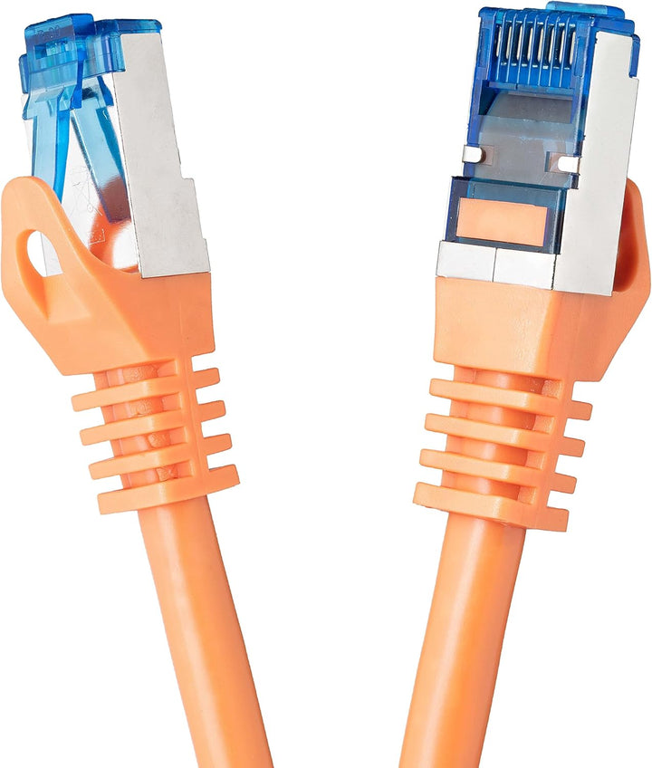 BIGtec - 10 Stück - 0,5m CAT.7 Gigabit Patchkabel Netzwerkkabel orange Kupferkabel Patch Ethernt LAN
