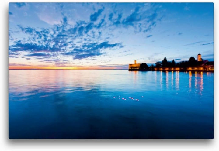 Premium Textil-Leinwand 45 x 30 cm Quer-Format Schloss Montfort in Langenargen am Bodensee | Wandbil