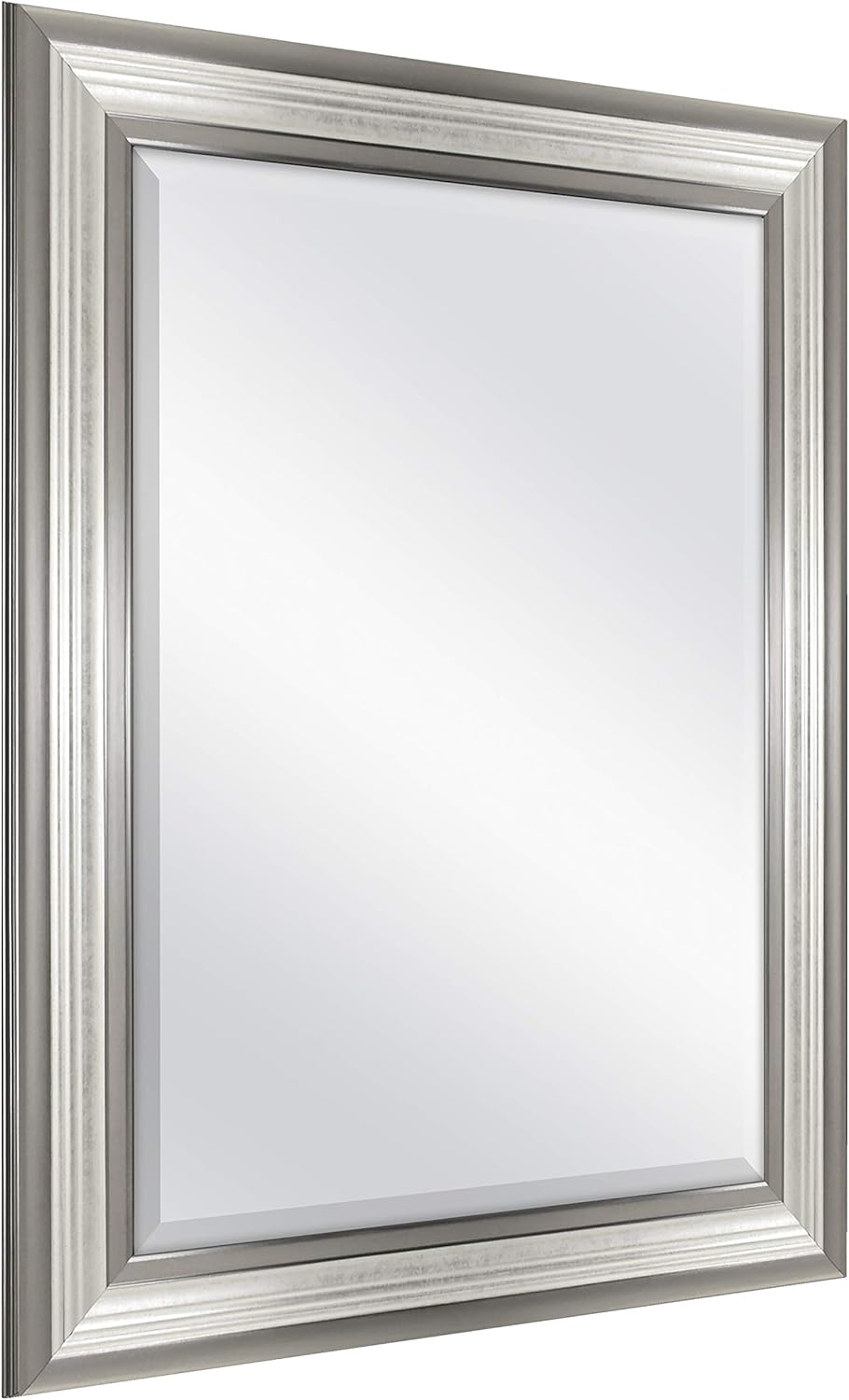 MCS 45,7 x 61 cm geriffelter Spiegel, 45,7 x 61 cm, zweifarbig, warmes Zinn und Silber 29"L x 23"W S