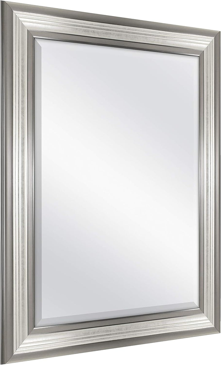 MCS 45,7 x 61 cm geriffelter Spiegel, 45,7 x 61 cm, zweifarbig, warmes Zinn und Silber 29"L x 23"W S