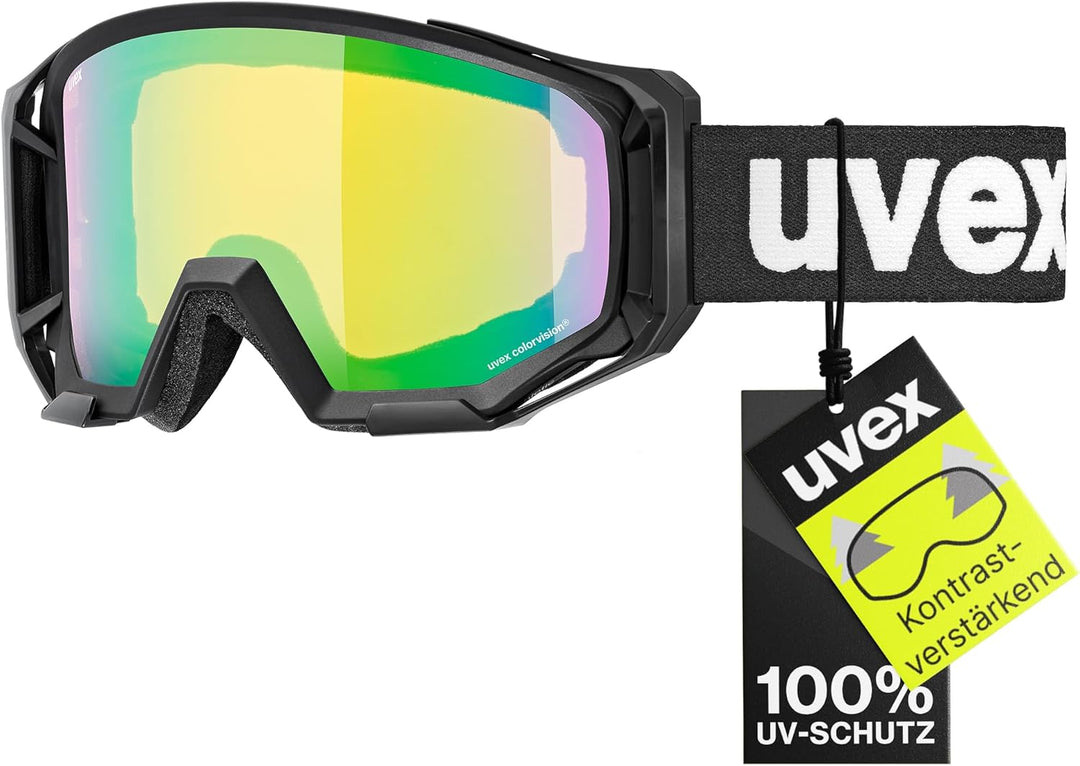 uvex Unisex – Erwachsene Athletic Cv Bike Goggle (1er Pack) Einheitsgrösse black/green-yellow, Einhe