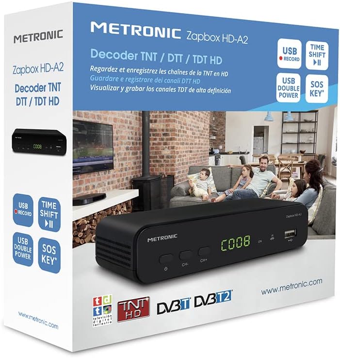 Metronic DVB-T HD Decoder für TV – HDMI, Scart, Demodulator, Empfänger, Adapter, Tuner für DVB-T-Ant