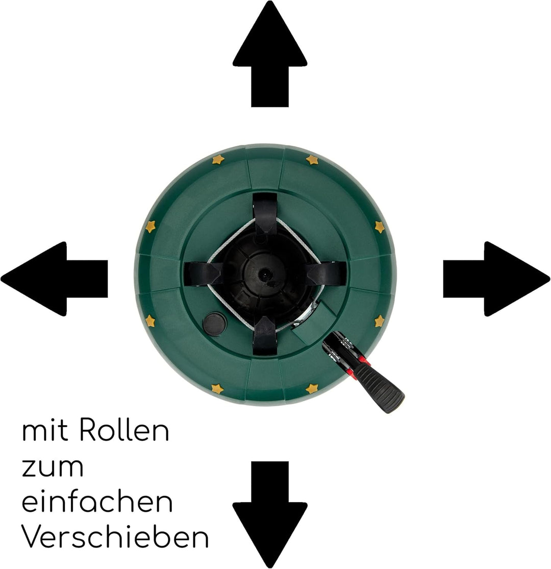 Star-Max Christbaumständer by F-H-S, Modell B250, auf glatten Böden rollbar durch 5 integrierte Roll