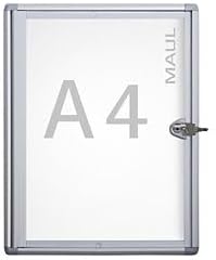 MAUL Schaukasten A4 MAULextraslim | Schaukasten Vitrine mit 1 x DIN A4 Seiten | Infotafel mit Alumin