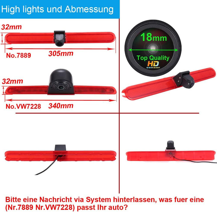 1280X720 Pixel Dritte Dach Top Mount Bremsleuchte Kamera Bremslicht Rückfahrkamera IR Licht für T5 M