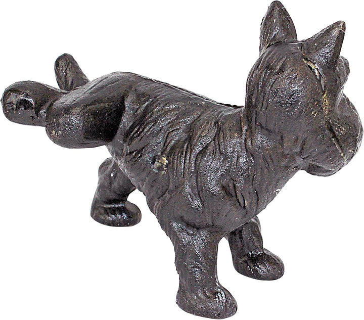 Design Toscano Unartiger pinkelnder Scotty, Buchstütze und Türstopper Frecher pinkelnder Hund, Frech