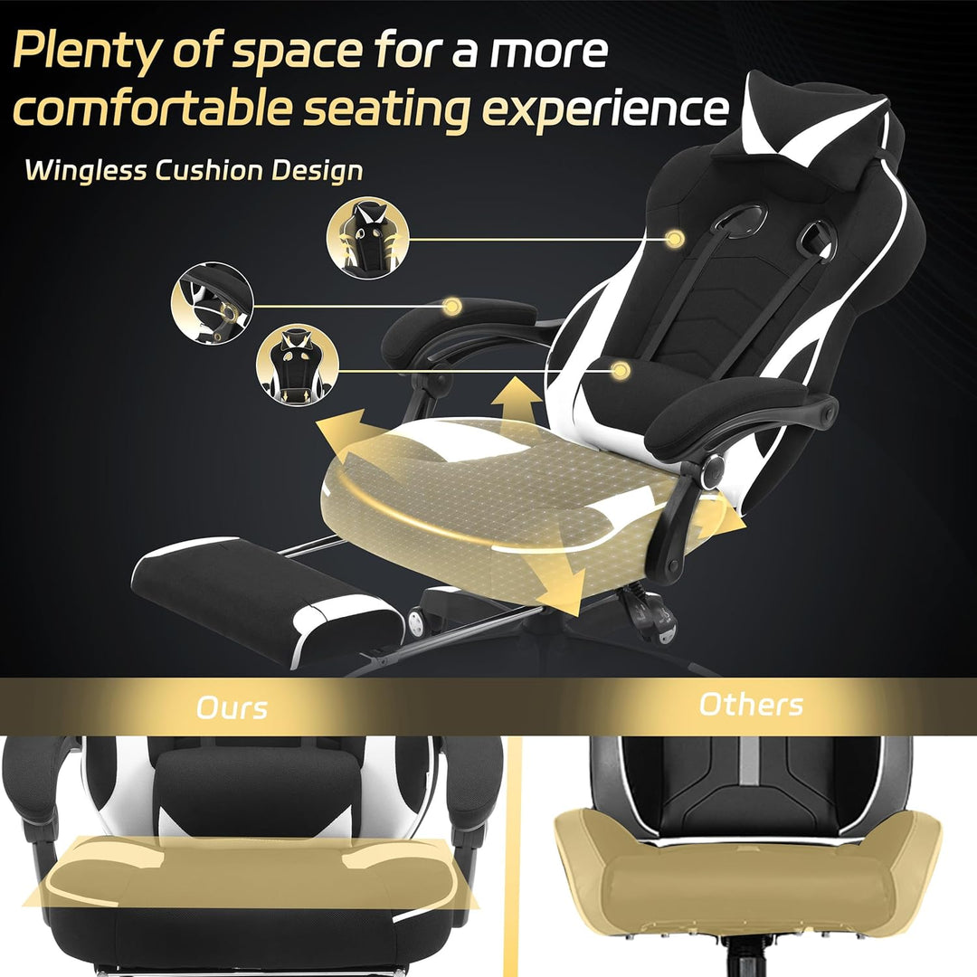WOLTU Gaming Stuhl Racing Stuhl Bürostuhl Chefsessel Schreibtischstuhl Sportsitz mit Kopfstütze und