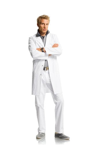 BP 1656-400-21-XLn Unisex-Mantel, Langarm, Kragen mit Aufschlag, 215,00 g/m² Stoffmischung, weiss, X