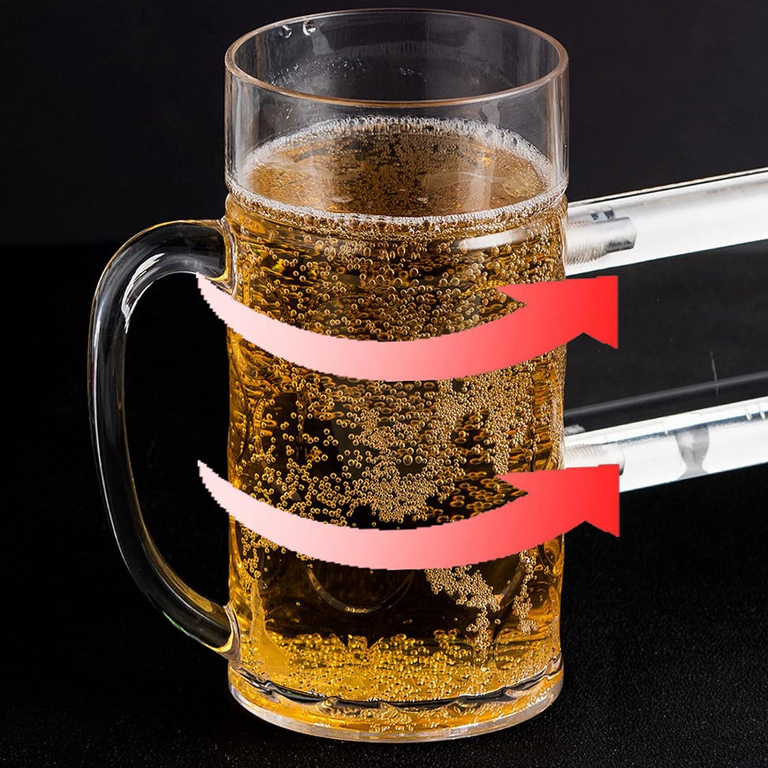 430ml Doppel Verbundenes Bierglas, Acryl-Bierbecher Anti-Drop Bierkrug mit Griff für Bar KTV