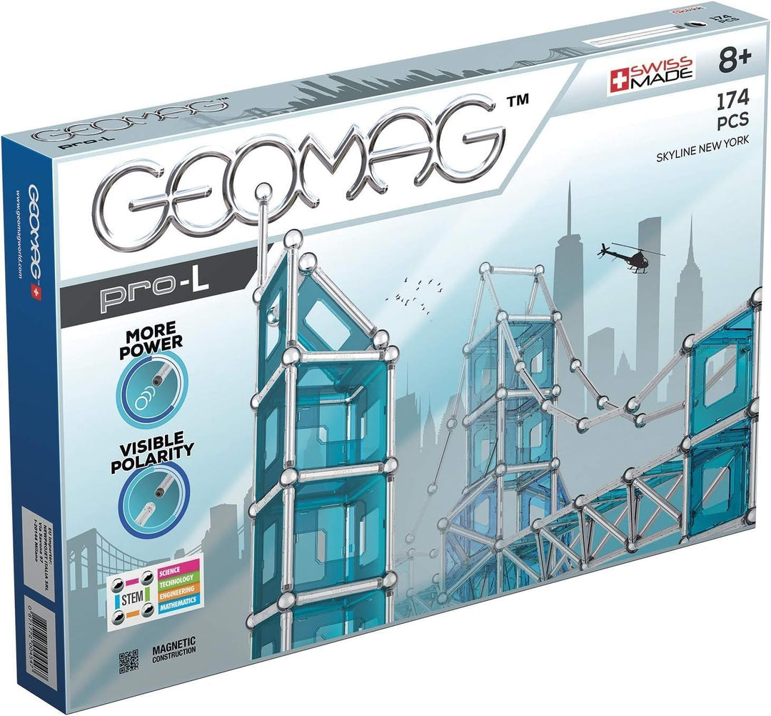 GEOMAG - PRO-L Skyline New York 174 Teile - Magnetische Baustein für Kinder ab 8 Jahren - Hergestell