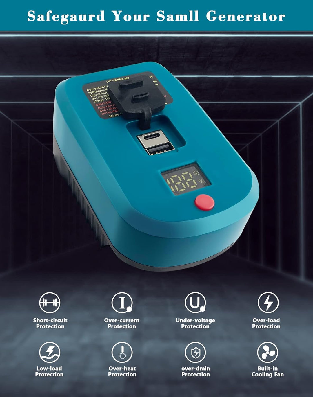 URUN USB-C Ladegerät 65W 3A Schnellladegerät für Makita akku 18V, Handy-Ladegerät-Adapter mit 5V USB