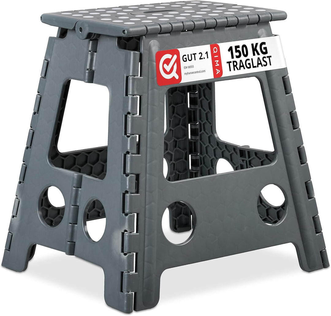 Relaxdays Klapphocker XL, tragbar, grosser Badhocker, faltbarer Sitzhocker, bis 120 kg, Kunststoff,