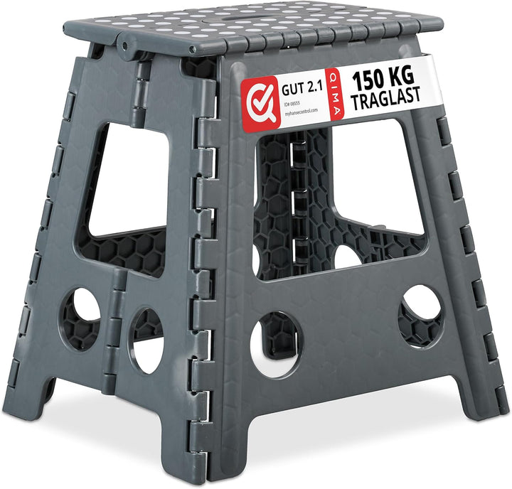 Relaxdays Klapphocker XL, tragbar, grosser Badhocker, faltbarer Sitzhocker, bis 120 kg, Kunststoff,