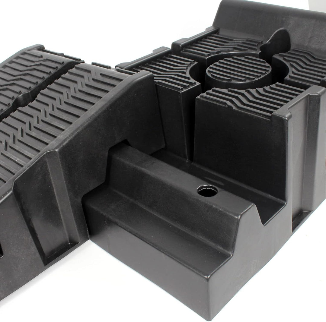 XPOtool teilbare Auffahrrampe 2er Set Schwerlast Autorampen bis 2,5 Tonnen aus Kunststoff für Pkws 2