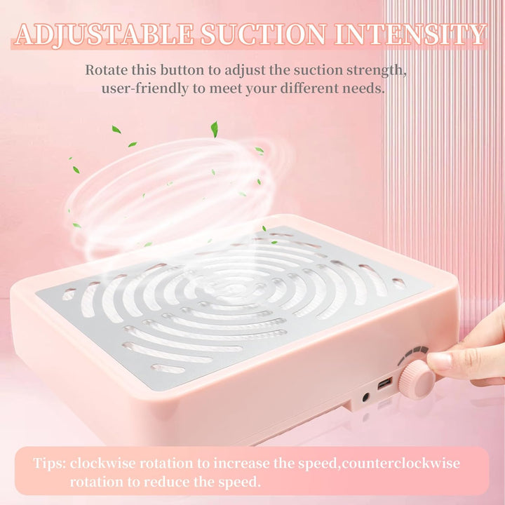 Staubabsaugung für Nägel mit Filter & Lampe,Professionelle nagelstaubsauger Nagel Staubabsaugung Sta