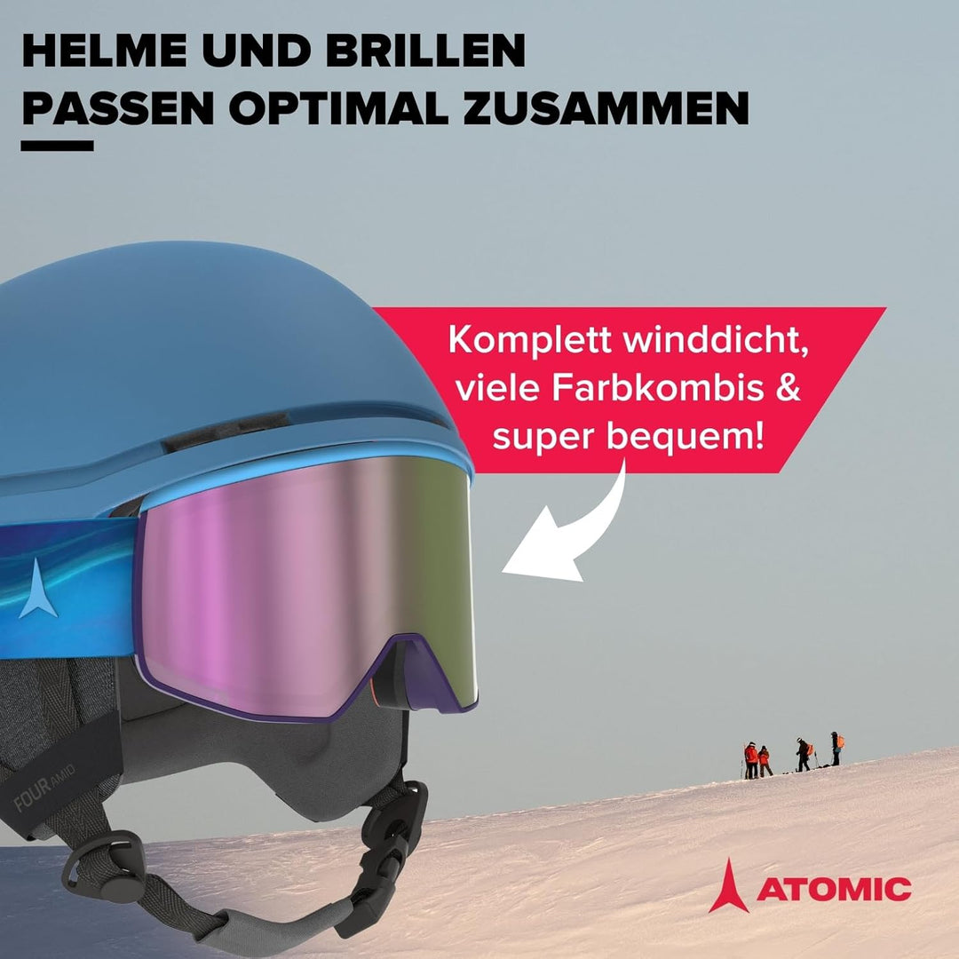 ATOMIC FOUR AMID Skihelm - Helm für max. Sicherheit - Skihelme mit komfortablem 360° Fit System - Sn